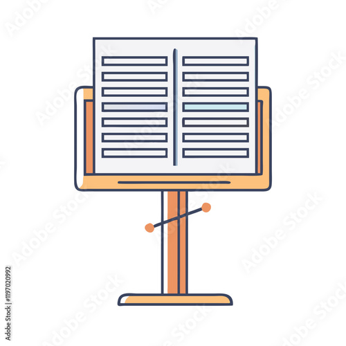 music stand vector icon, music stand vector illustration -simple illustration of music stand, perfect for music stand logos and icons and themed design 