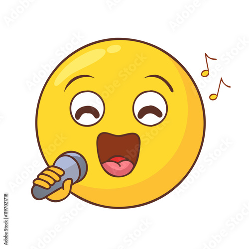 singing emoji vector icon, singing emoji vector illustration -simple illustration of singing emoji, perfect for singing emoji logos and icons and themed design  photo