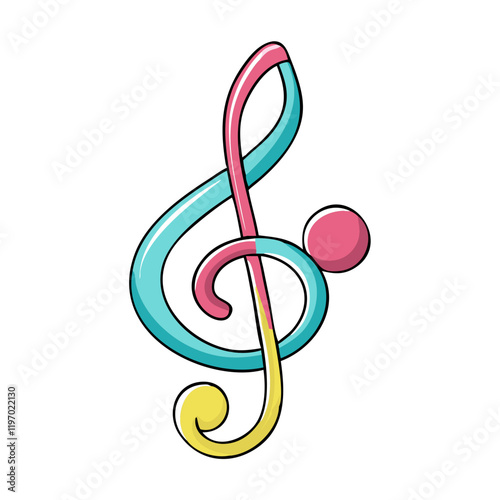 treble clef vector icon, treble clef vector illustration -simple illustration of treble clef, perfect for treble clef logos and icons and themed design 