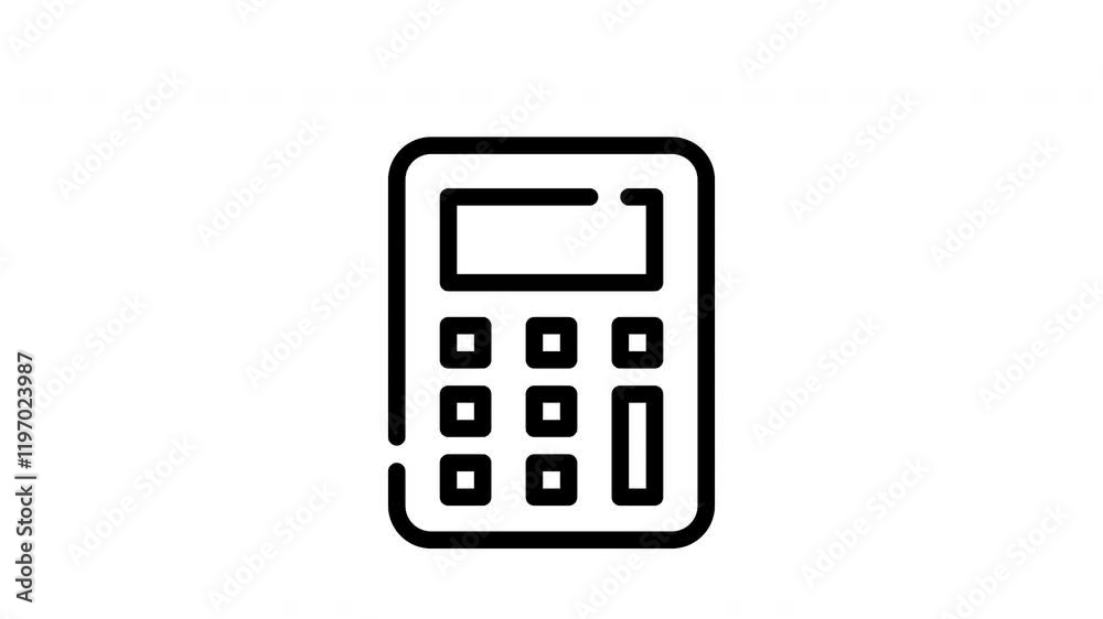 icon line motion graphic calculator icon line motion graphic calculator