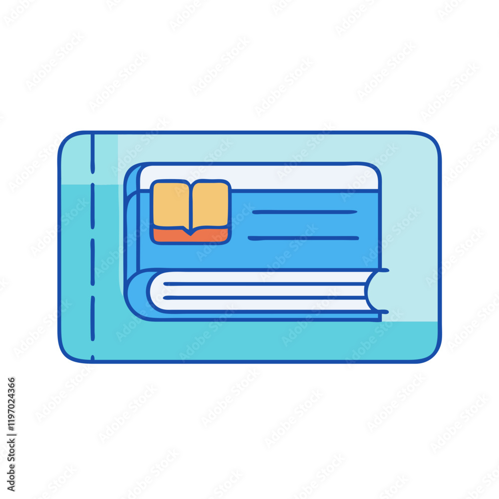 library card vector icon, library card vector illustration -simple illustration of library card, perfect for library card logos and icons and themed design 