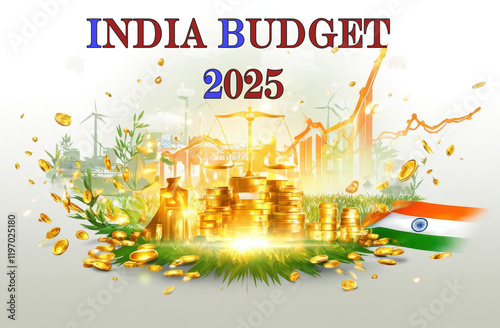 conceptual illustration for Indian union budget for the financial year 2025-2026