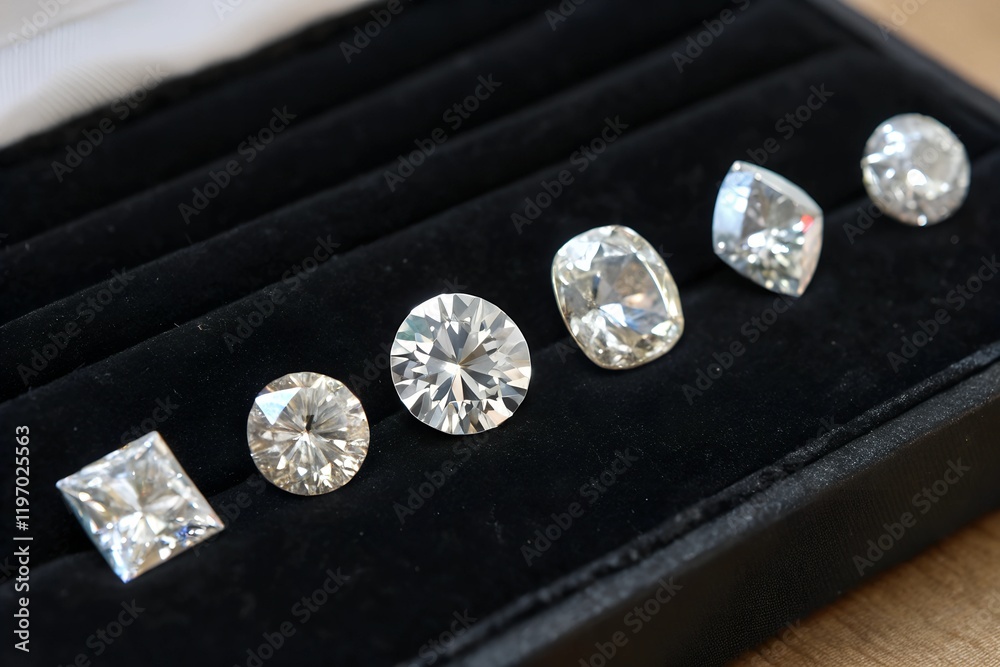 Set of diamonds in various cuts Set of diamonds in various cuts