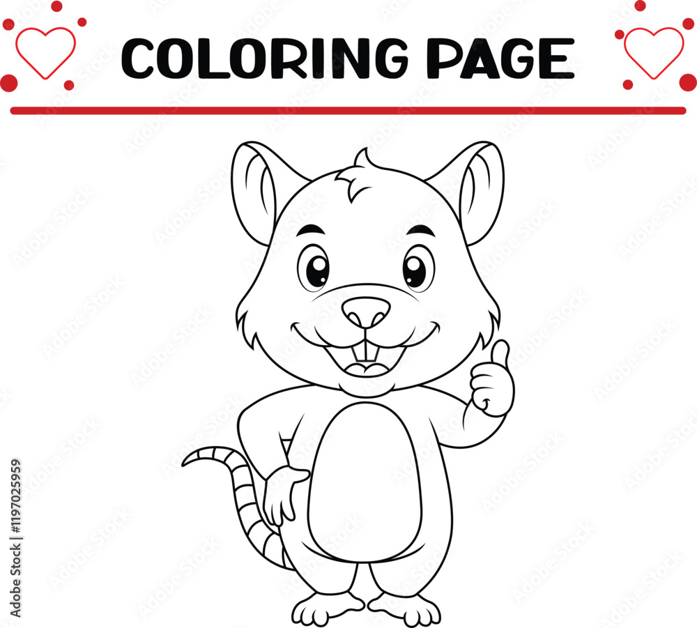 Fototapeta premium mouse coloring page for kids