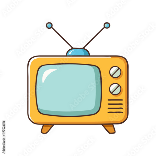 retro tv set vector icon, retro tv set vector illustration -simple illustration of retro tv set, perfect for retro tv set logos and icons and themed design 