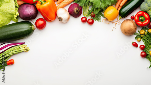Vibrant Assortment of Fresh Vegetables on White Background
