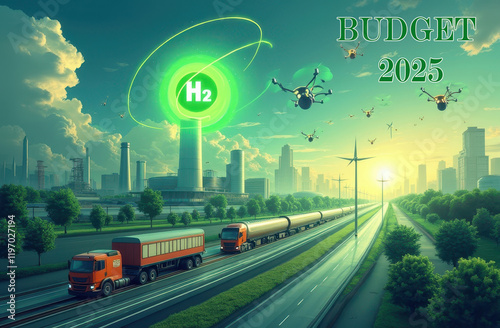 conceptual illustration for Indian union budget for the financial year 2025-2026