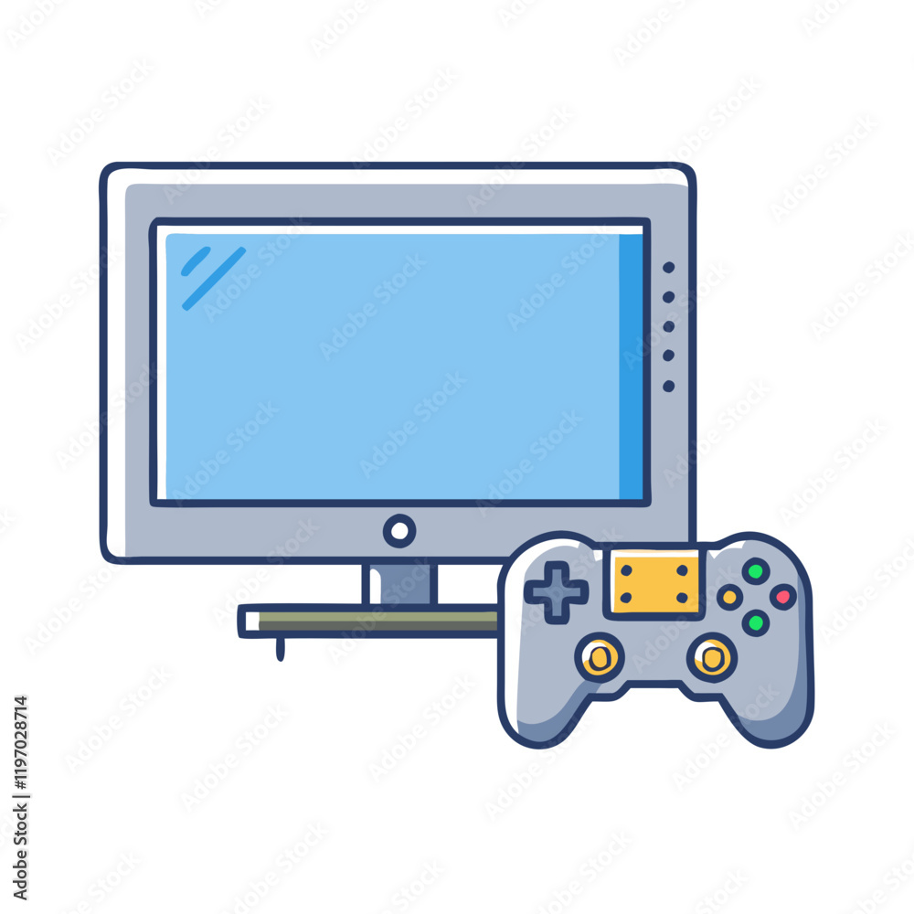 tv with a game console vector icon, tv with a game console vector illustration -simple illustration of tv with a game console, perfect for tv with a game console logos and icons and themed design tv with a game console vector icon, tv with a game console vector illustration -simple illustration of tv with a game console, perfect for tv with a game console logos and icons and themed design
