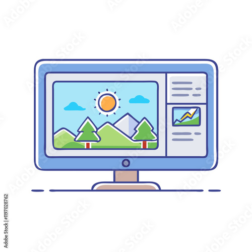 tv with a nature documentary icon, tv with a nature documentary vector,