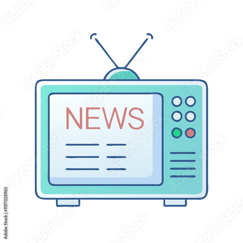 tv with news ticker vector icon, tv with news ticker vector illustration -simple illustration of tv with news ticker, perfect for tv with news ticker logos and icons and themed design 