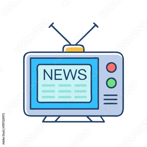 tv with news ticker vector icon, tv with news ticker vector illustration -simple illustration of tv with news ticker, perfect for tv with news ticker logos and icons and themed design 