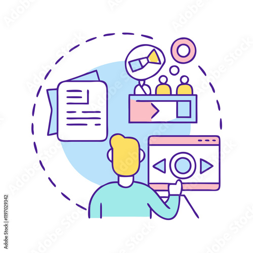 watching a documentary vector icon, watching a documentary vector illustration -simple illustration of watching a documentary, perfect for watching a documentary logos and icons and themed design 