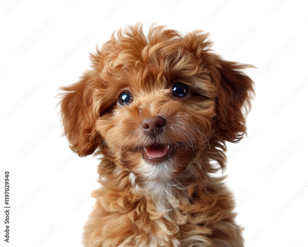Playful puppy portrait indoor studio pet photography bright close-up joyful expression Playful puppy portrait indoor studio pet photography bright close-up joyful expression