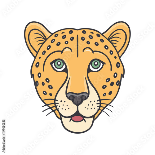 cheetah s face close up vector icon, cheetah s face close up vector illustration -simple illustration of cheetah s face close up, perfect for cheetah s face close up logos and icons and themed design  photo