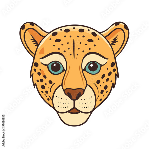 cheetah s face close up vector icon, cheetah s face close up vector illustration -simple illustration of cheetah s face close up, perfect for cheetah s face close up logos and icons and themed design  photo