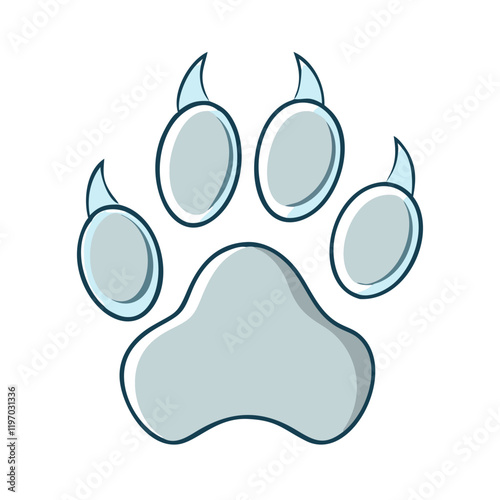 lion s paw print vector icon, lion s paw print vector illustration -simple illustration of lion s paw print, perfect for lion s paw print logos and icons and themed design  photo