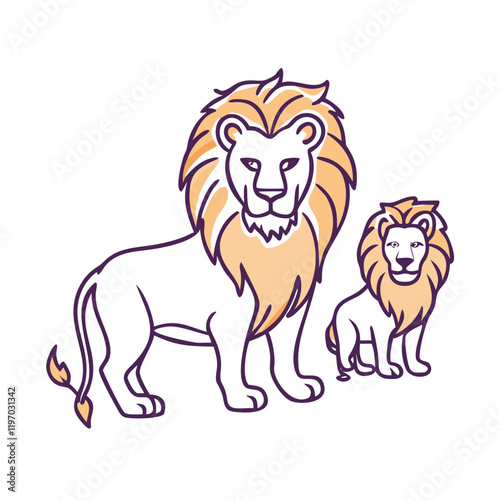 lion pride vector icon, lion pride vector illustration -simple illustration of lion pride, perfect for lion pride logos and icons and themed design  photo