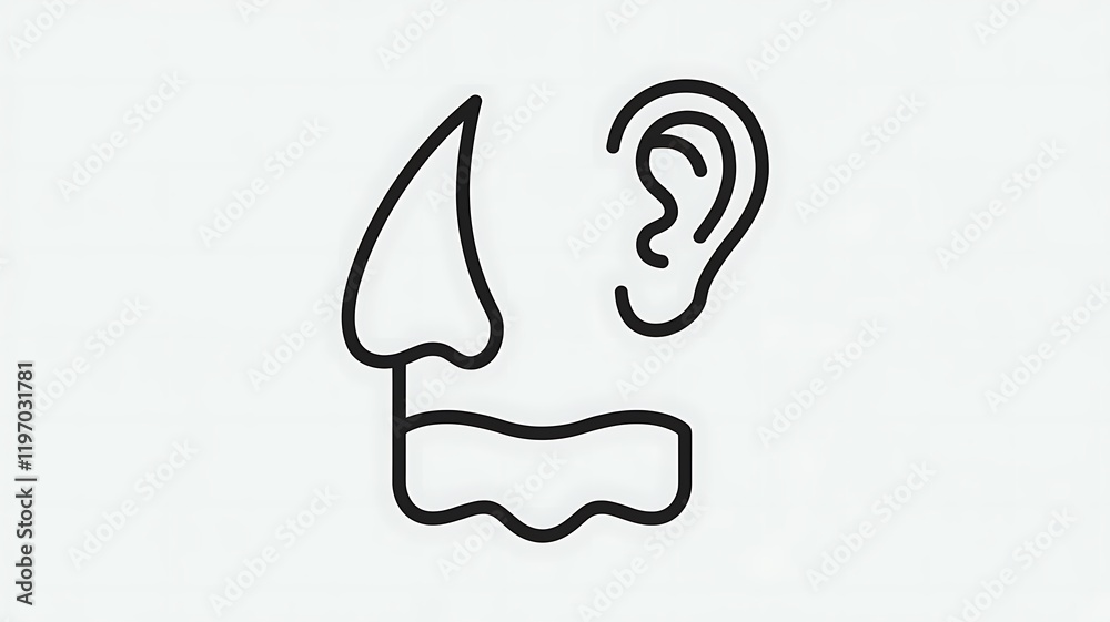 Obraz premium Nose, Throat, and Ear Icons: Illustrating ENT Health and Care