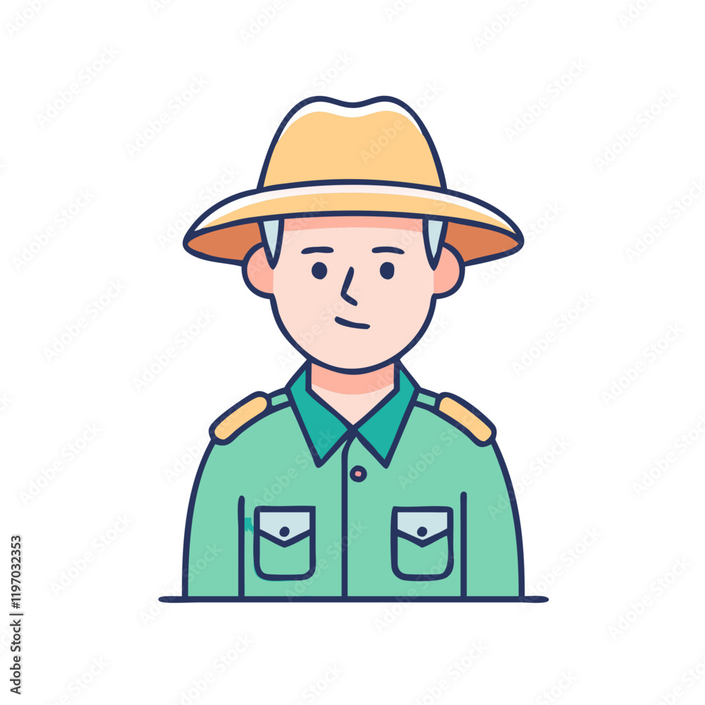 safari ranger vector icon, safari ranger vector illustration -simple illustration of safari ranger, perfect for safari ranger logos and icons and themed design safari ranger vector icon, safari ranger vector illustration -simple illustration of safari ranger, perfect for safari ranger logos and icons and themed design