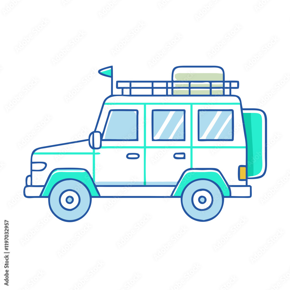 Fototapeta premium safari vehicle roof hatch icon, safari vehicle roof hatch vector