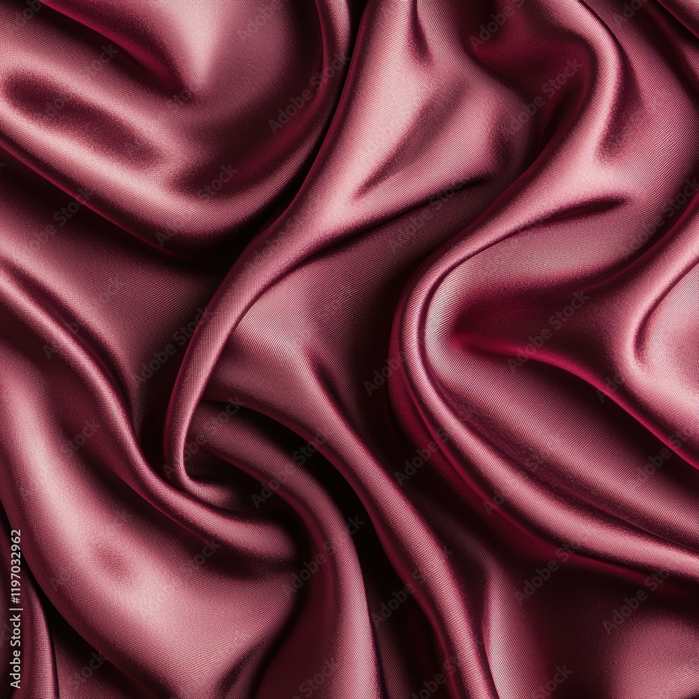 Fototapeta premium Luxurious Deep Pink Satin Fabric Texture with Elegant Drapes