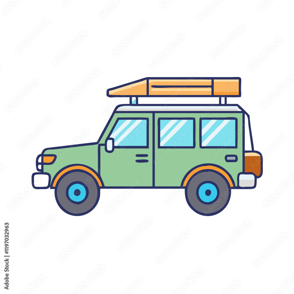 Fototapeta premium safari vehicle roof hatch icon, safari vehicle roof hatch vector