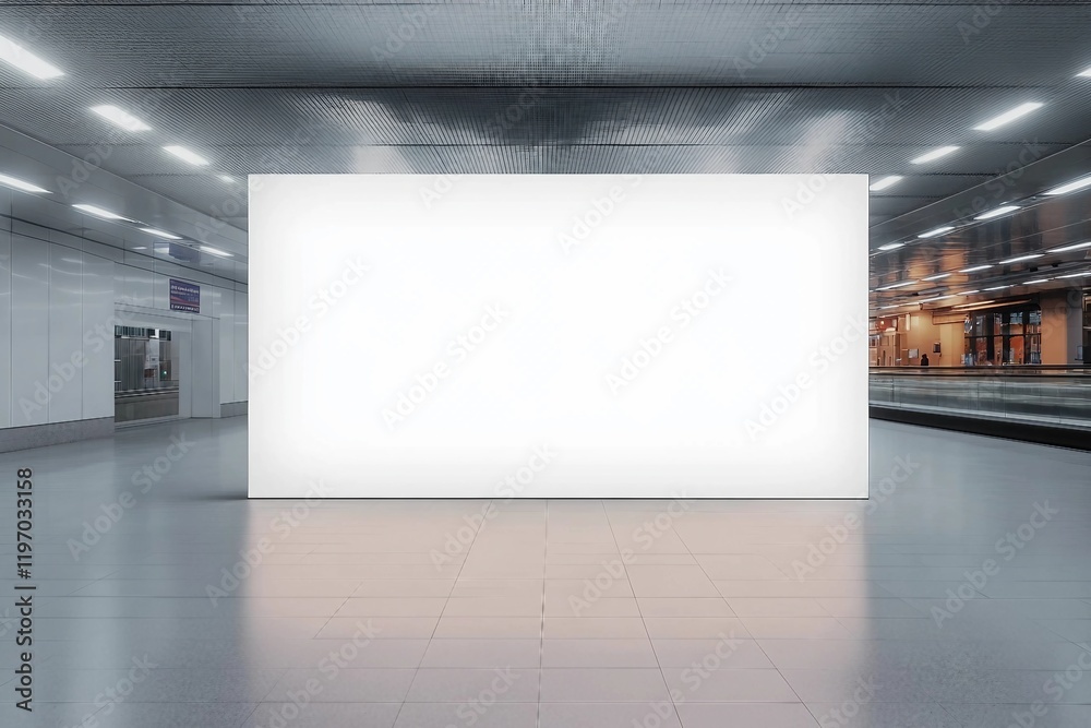 Sign and billboard mockup. Mock up large blank white billboard on walkway Sign and billboard mockup. Mock up large blank white billboard on walkway