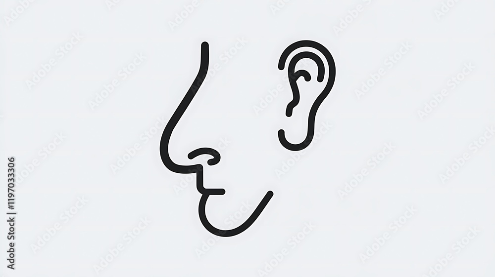 Nose, Throat, and Ear Icons: Illustrating ENT Health and Care Nose, Throat, and Ear Icons: Illustrating ENT Health and Care