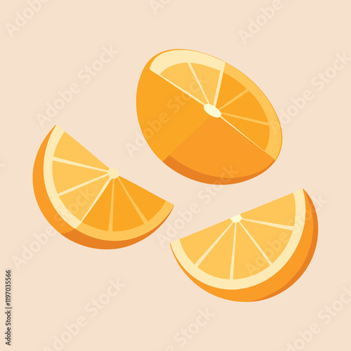 slices of orange on white background