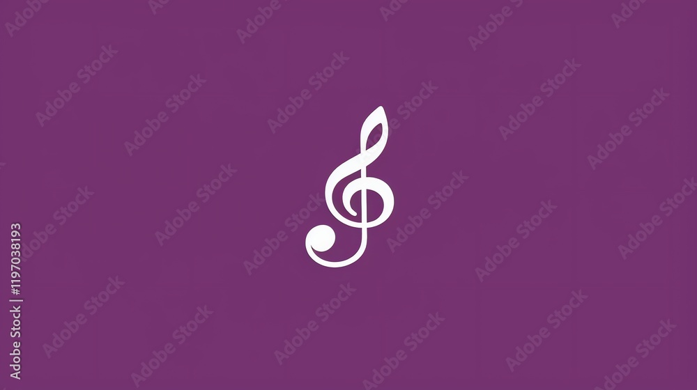 Fototapeta premium A white treble clef on a purple background.
