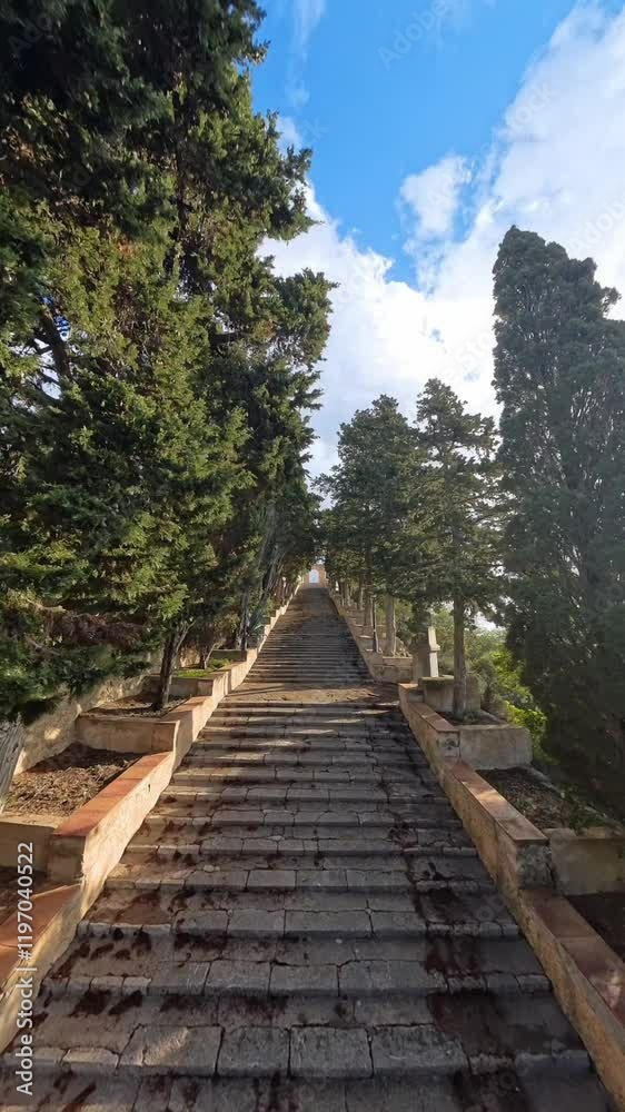The famous stairs of the Mallorcan village of Artá The famous stairs of the Mallorcan village of Artá