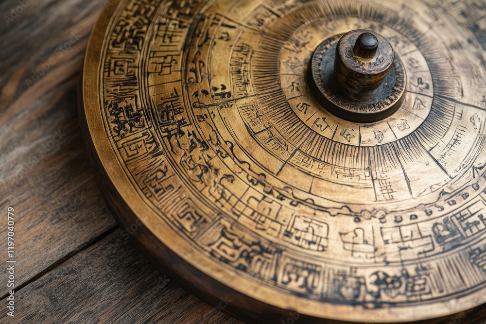 Obraz premium Antique Compass with Intricate Gold Detailing