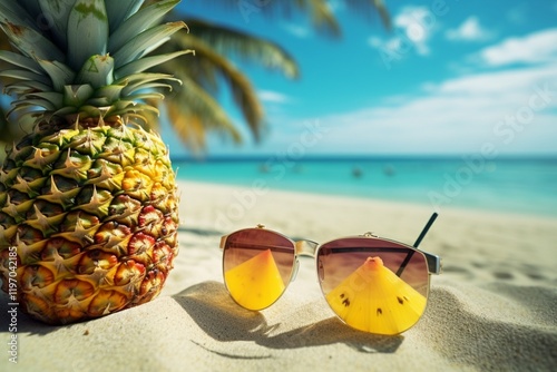 pineapple on the beach