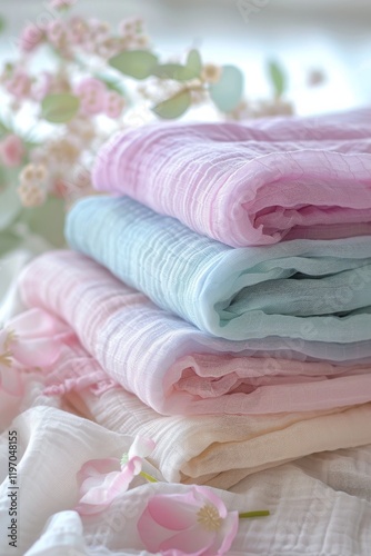Gentle muslin swaddle set for baby care