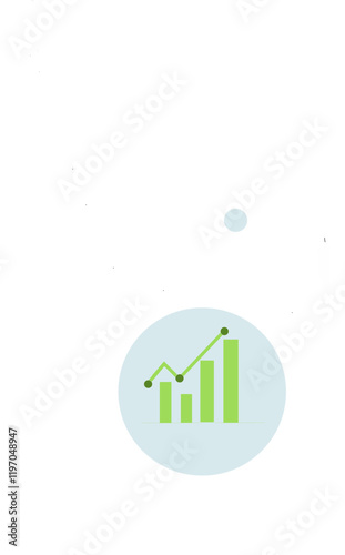 Growth diagram with an arrow going up. Success business symbol. Vector illustration
