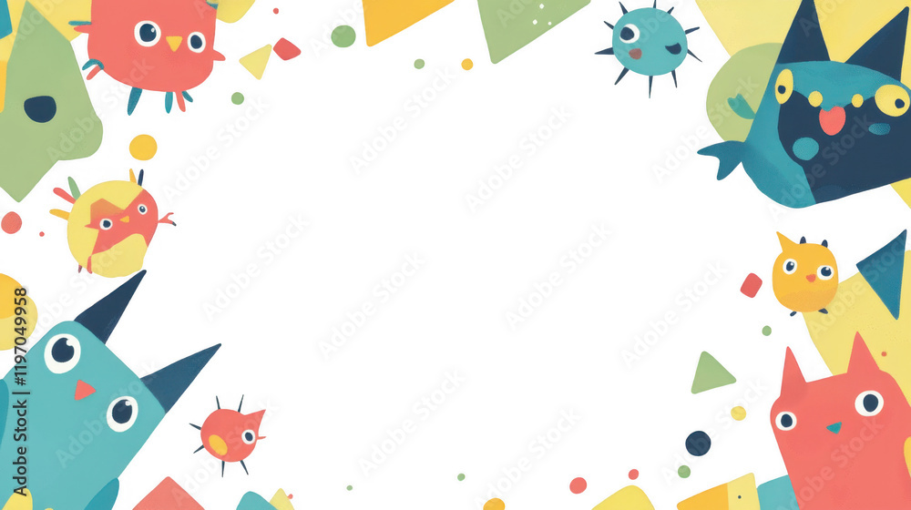 Colorful Geometric Animals in a Fun Illustration Colorful Geometric Animals in a Fun Illustration