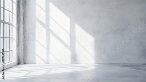 Minimalist light gray background with soft window shadows for product display