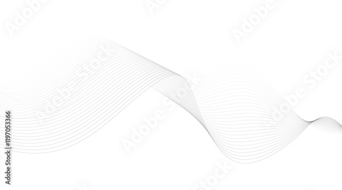 Abstract wave element for design. Digital frequency track equalizer. Stylized line art background. Vector illustration. Wave with lines created using blend tool. Curved wavy line, smooth stripe.