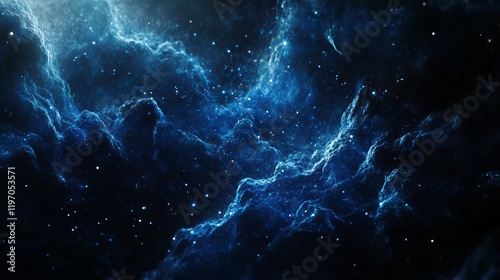 Wallpaper Mural Abstract Blue Nebula, Digital Technology Background Torontodigital.ca