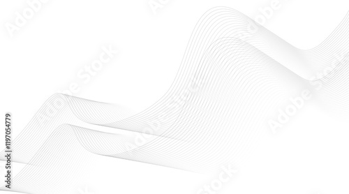 Abstract wave element for design. Digital frequency track equalizer. Stylized line art background. Vector illustration. Wave with lines created using blend tool. Curved wavy line, smooth stripe.