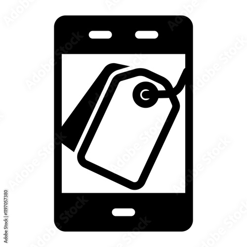 Smart Phone Icon Mixed Style (Outline and Solid)
