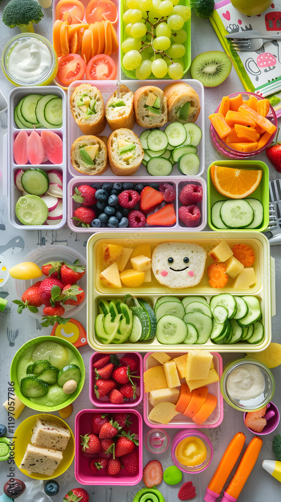 A Colorful Display of Creative and Healthy Bento Box Lunch Ideas for Kids