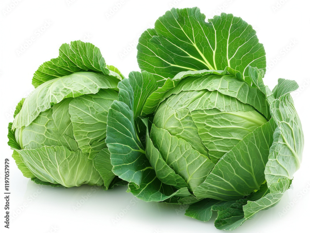 Obraz premium fresh cabbage isolated on white background