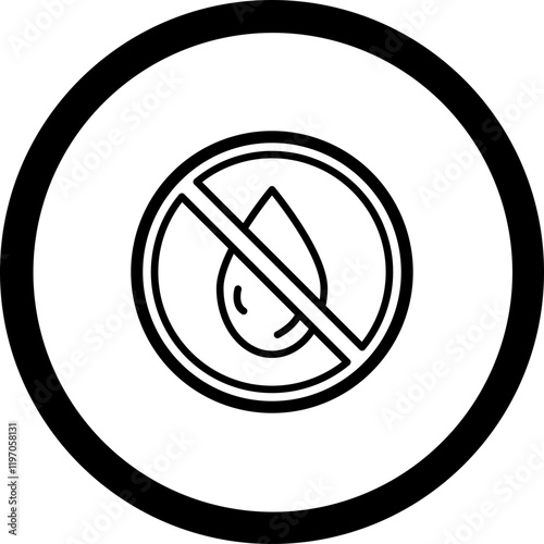 No Liquid Vector Icon Design