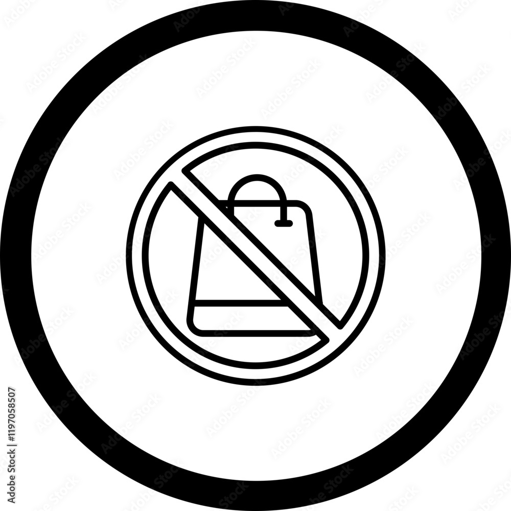 No Shopping Bag Vector Icon Design No Shopping Bag Vector Icon Design