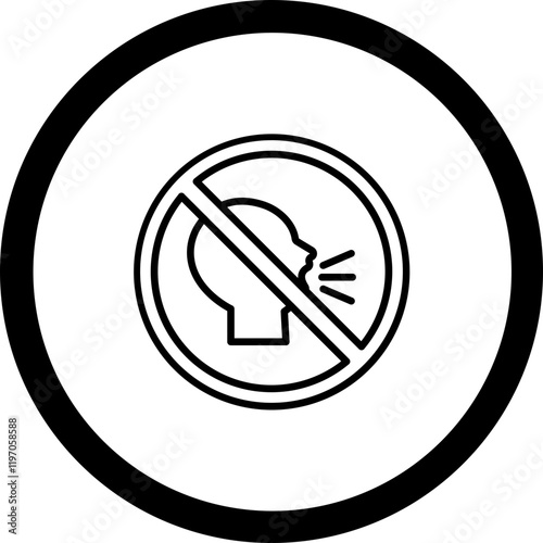 No Shouting Vector Icon Design