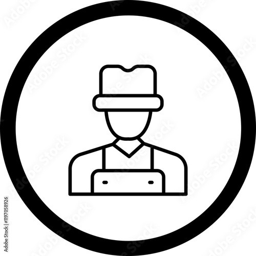 Men Farmer Working Vector Icon Design