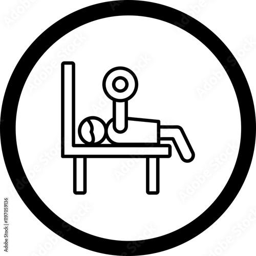 Man Bench Press Vector Icon Design
