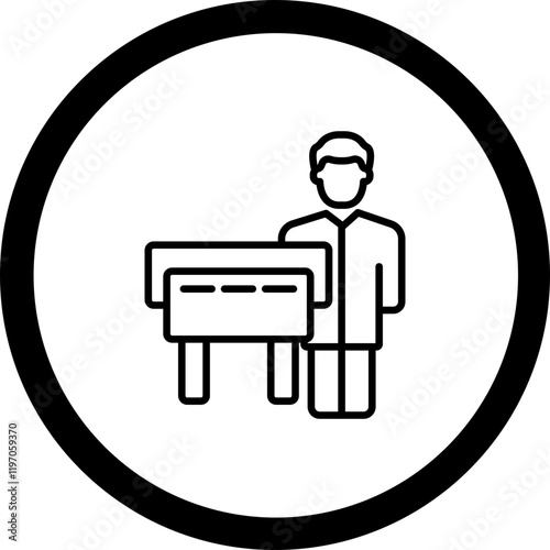 Man Printing Vector Icon Design