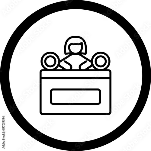 Woman Dish Washer Vector Icon Design